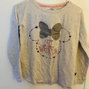 Classic Disney Minnie Mouse Women's Pullover Long Sleeve Sweater Gray